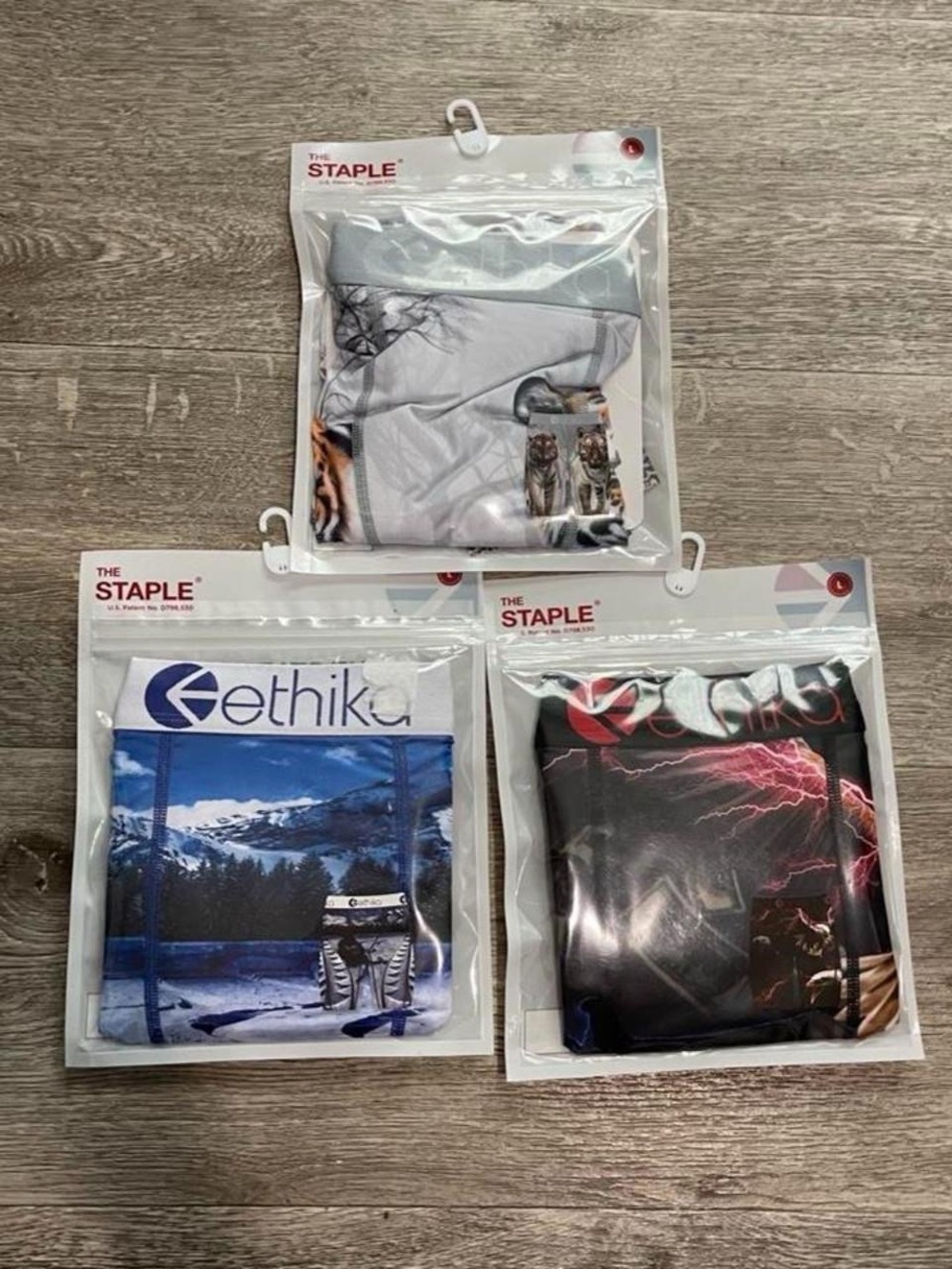 Ethika Men's Boxer Briefs 3-Pack Size L Multicolor Stretch Breathable